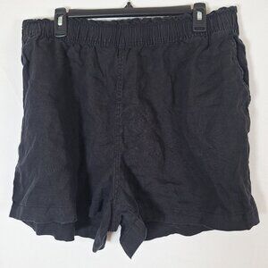 Black 100% Linen Shorts Womens size 2XL